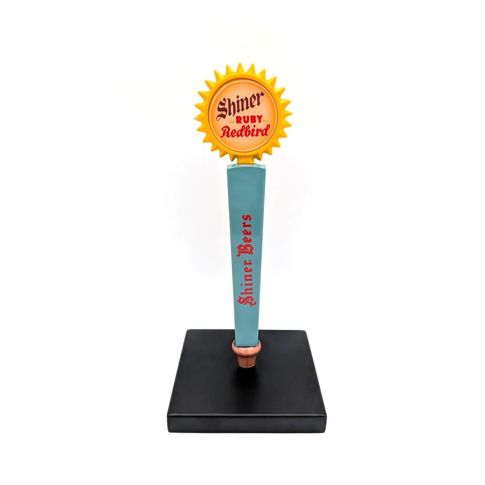 Shiner Ruby Redbird Beer Tap Handle Spoetzl Brewery TX Retro Turquoise Yellow